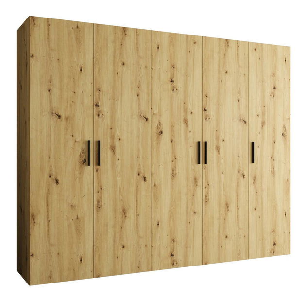 Šatní skříň 250 cm Borry 1 (dub artisan + černá)