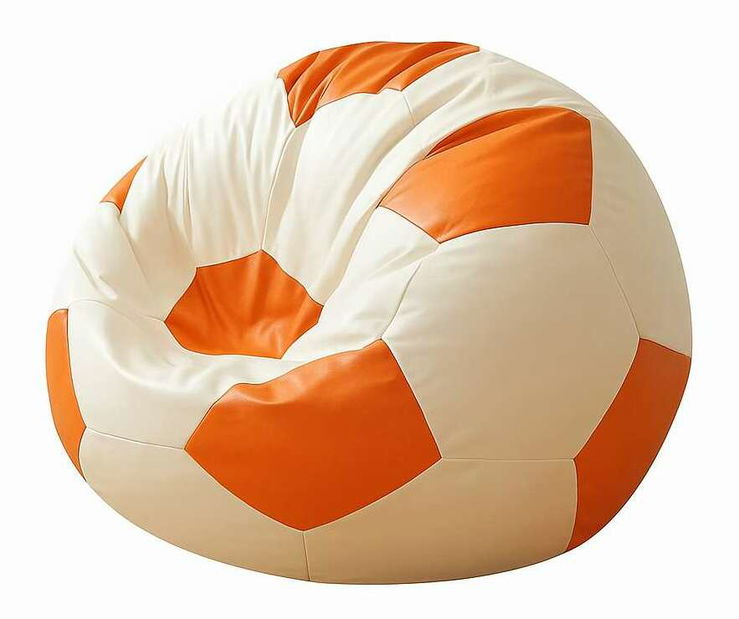 Sedací vak Fotbalos (oranžová + bílá)