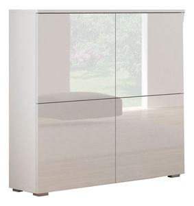 Skříňka Resto KM-100 (bílá + lesk bílý)