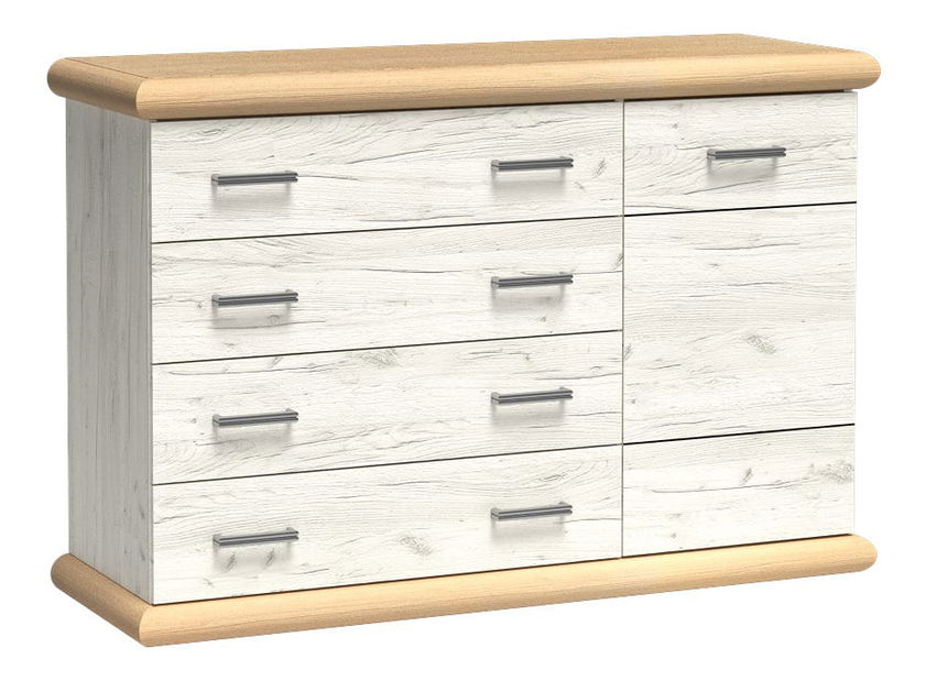 Komoda Kenny 09 (craft bílý + craft zlatý) *výprodej