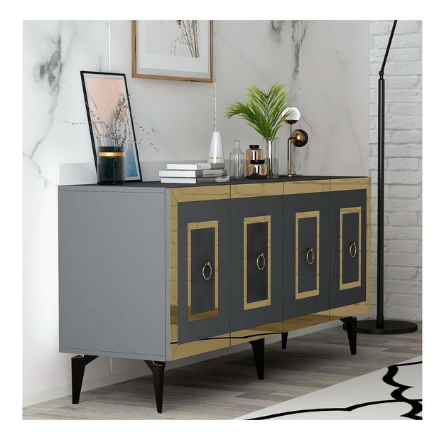 Skříňka Pemava 1 (antracit + zlatá)