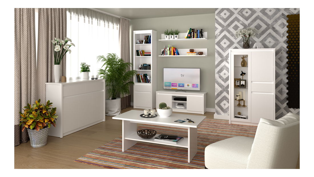 Polička 130 cm Ethan (bílá)