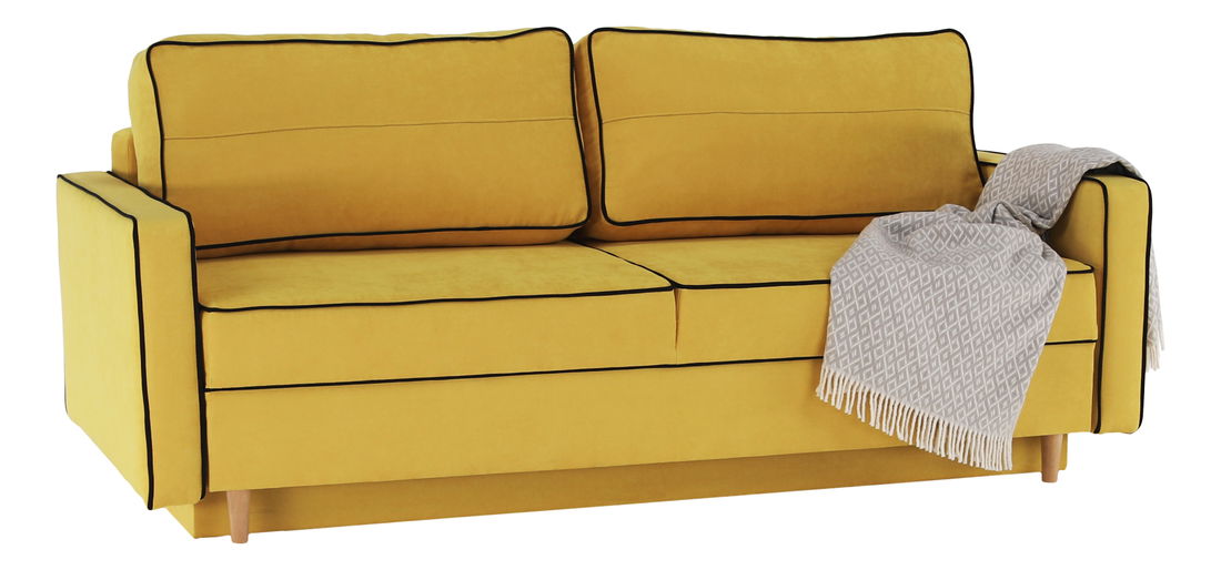 Pohovka trojsedačka Banuga (žlutá + černá)