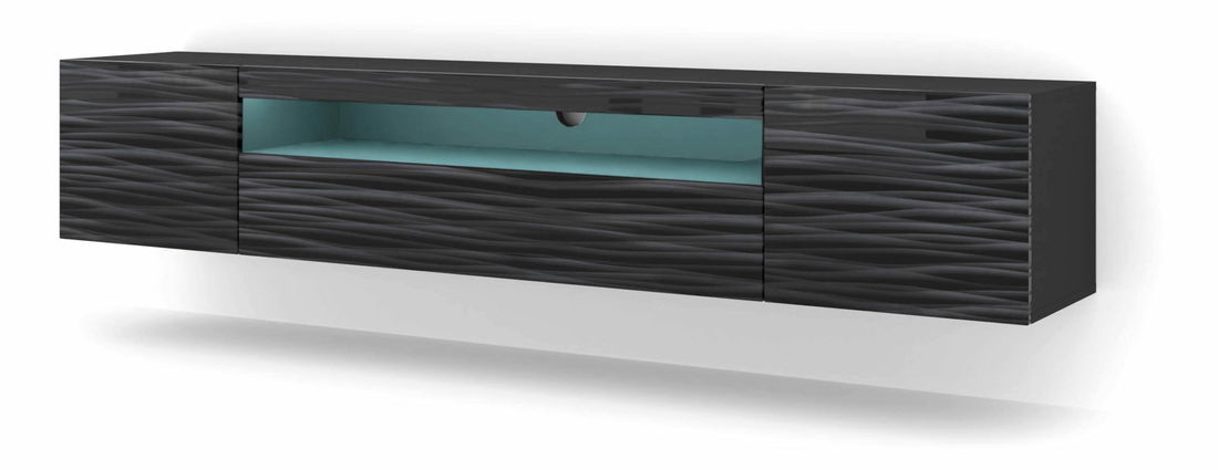 TV stolek/skříňka Aurora 200 (sahara černá) (s LED osvětlením)