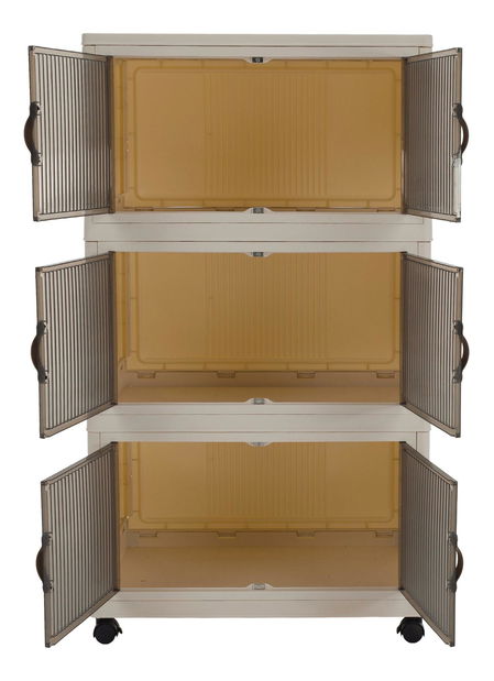 Skříňka Pillia 2 (bílá + hnědá)