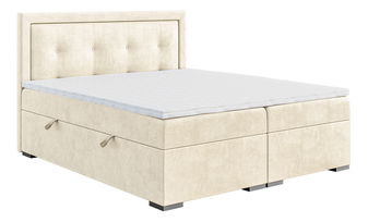 Boxspring postel 200 cm Veronica (krémová) (s matrací a úl. prostorem)