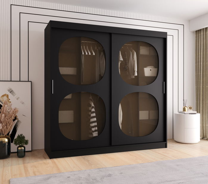 Šatní skříň 200 cm Boomer 2 (černá)
