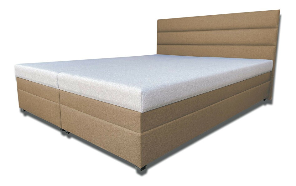 Manželská postel 160 cm Rebeka (se sendvičovými matracemi) (nugát)
