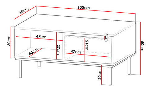 Konferenční stolek Gelean (bílá + zlatá) *výprodej