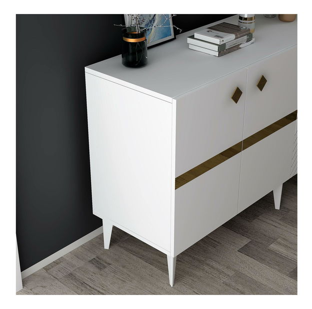 Skříňka Tabivo (bílá + zlatá)