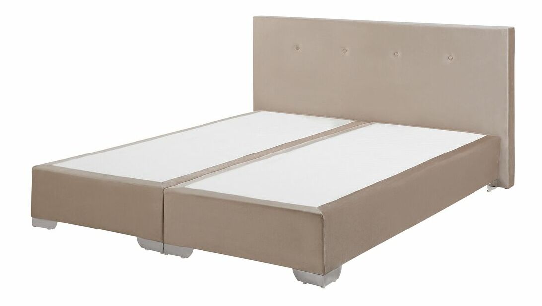 Boxspring postel 160 cm CONSOLE (s roštem a matrací) (béžová)