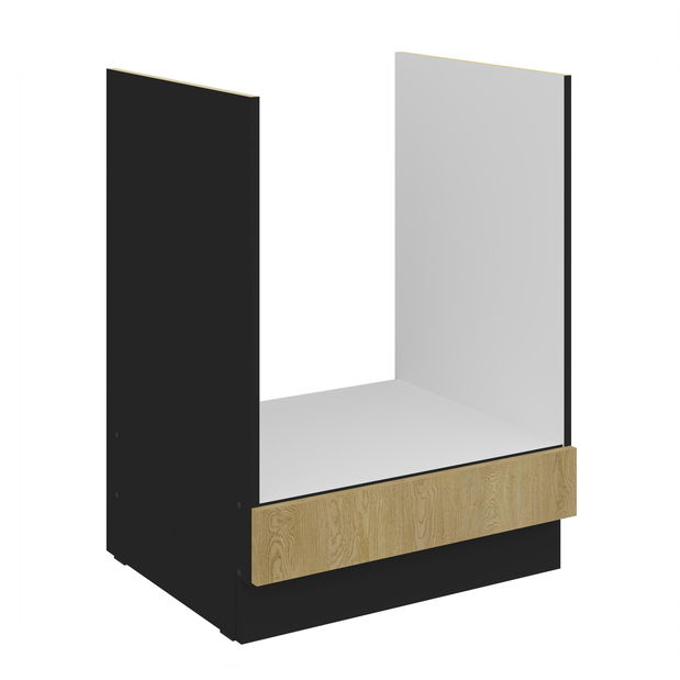 Dolní kuchyňská skříňka na troubu Carminia 60 D GAZ BB (dub cremona + černá)