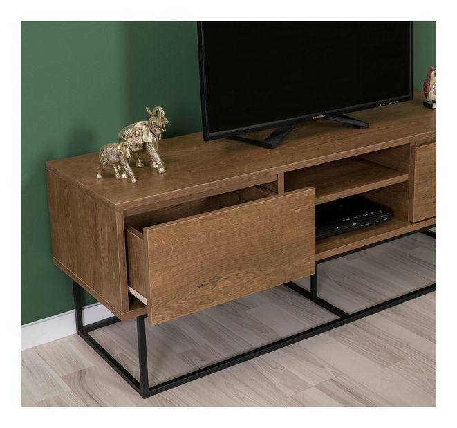 Souprava nábytku do obývacího pokoje Laxi 3 (ořech + černá)