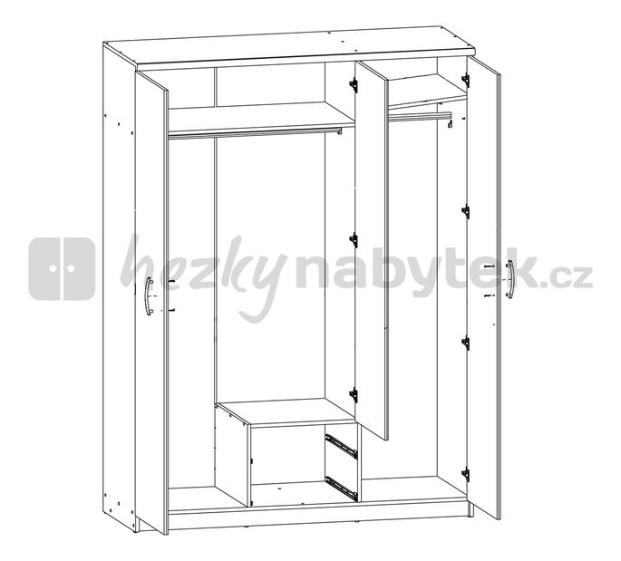 Šatní skříň BRW Ida 3D2S