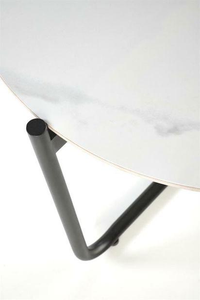 Konferenční stolek Acuna S (bílý mramor + černá)