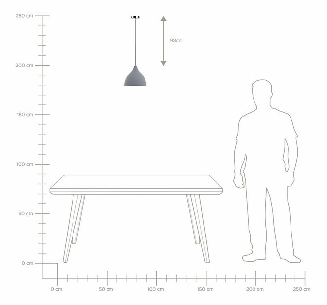Závěsná lampa Lambeth (světle šedá)