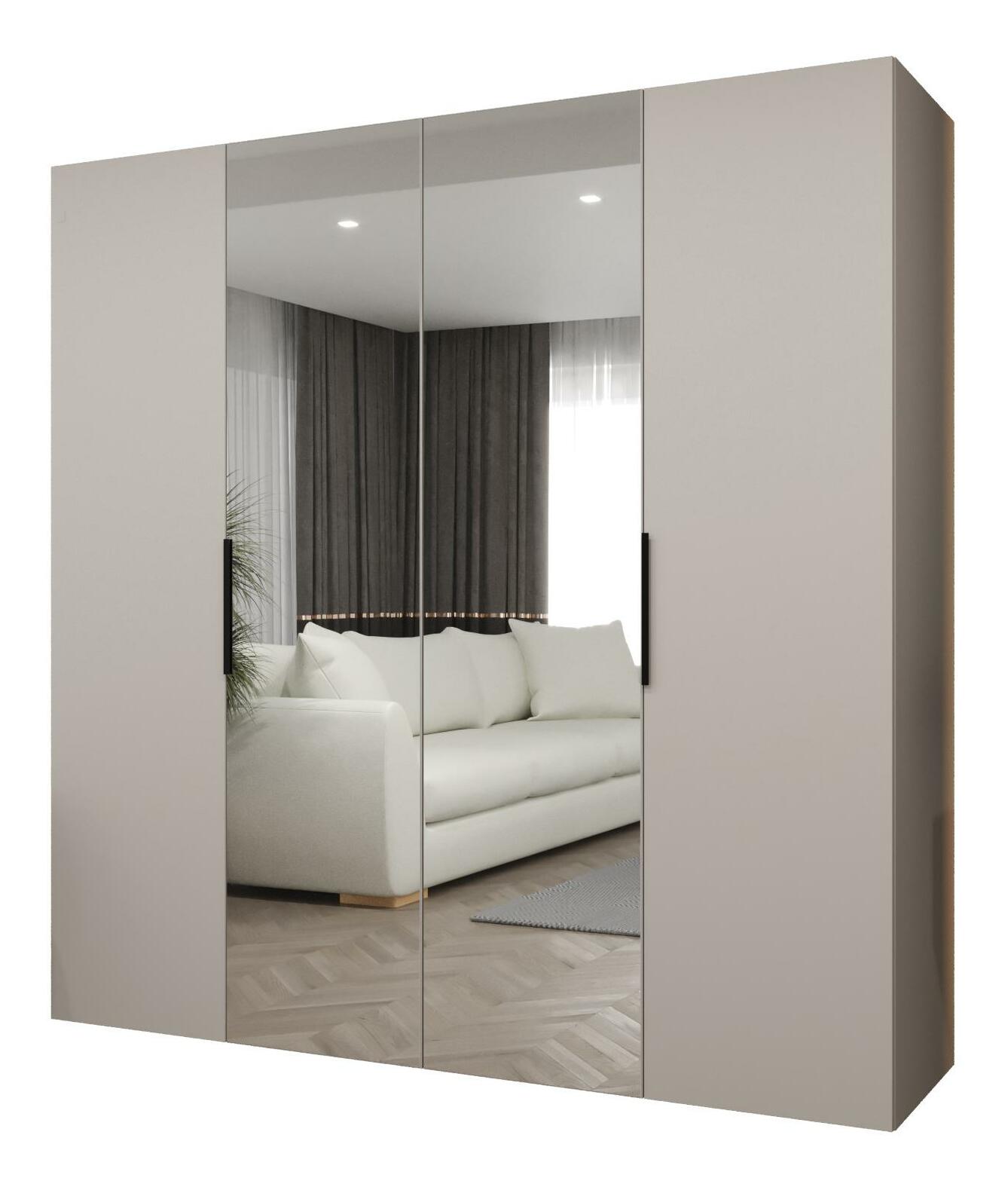 Šatní skříň 200 cm Mirabella 2 (kašmír + černá)