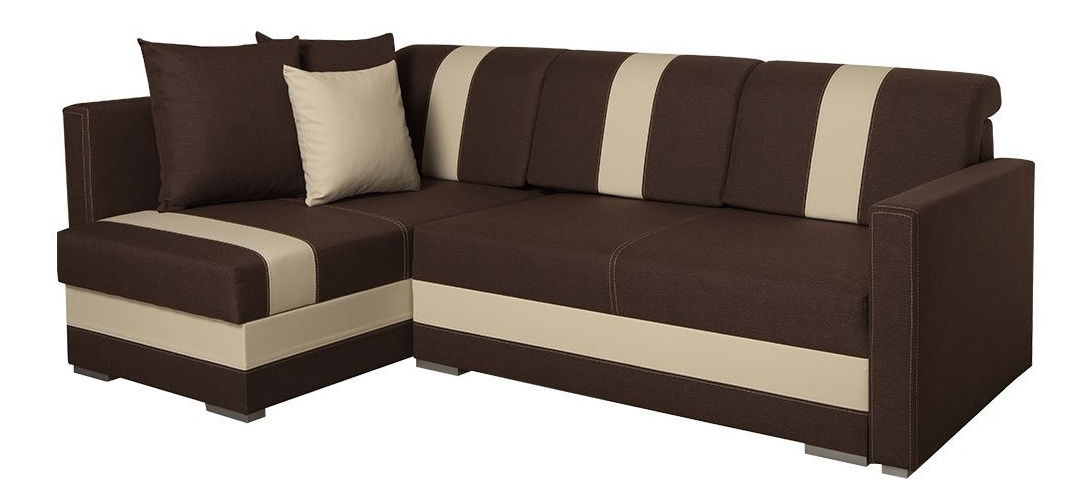 Rohová sedací souprava Navegan (čokoládová + béžová)