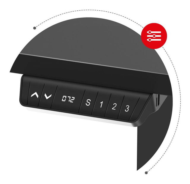 Elektricky nastavitelný Rohový PC stolek Hyperion 9.5 (černá)