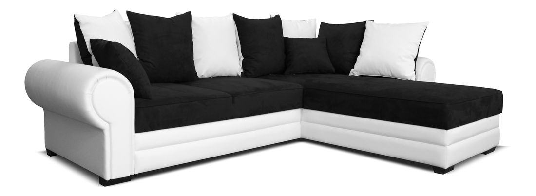 Rohová sedací souprava Milagro 2F+L (černá + bílá) (P)