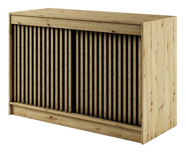 Komoda 150 cm Ladonna (dub artisan + černá matná)