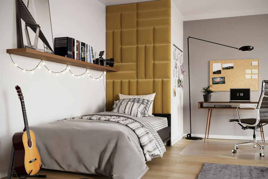 Čalouněný panel Quadra 50x40 cm (mentolová)