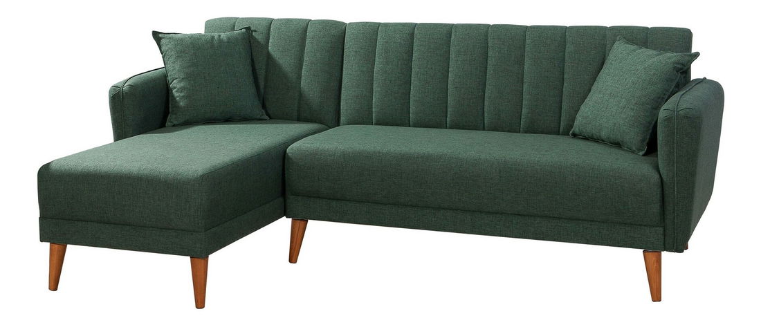 Rohová sedací souprava Adrie (L) (Tmavá zelená)