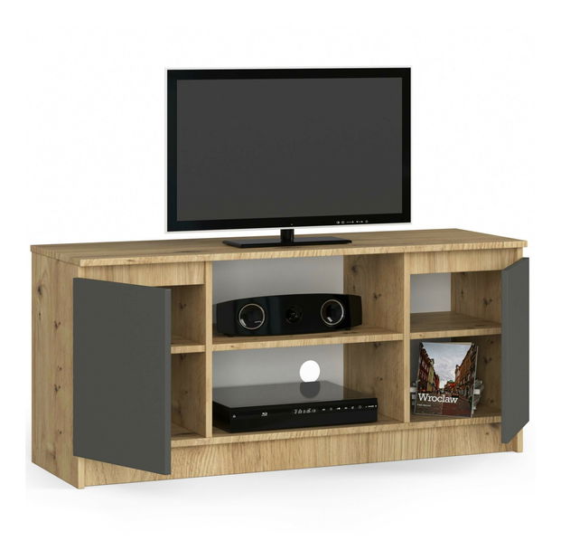 TV stolek Kapono (dub artisan + šedá)