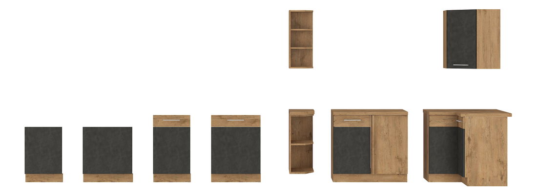 Dolní kuchyňská skříňka Virion 60 D 2S BB (dub lancelot + šedá) *výprodej