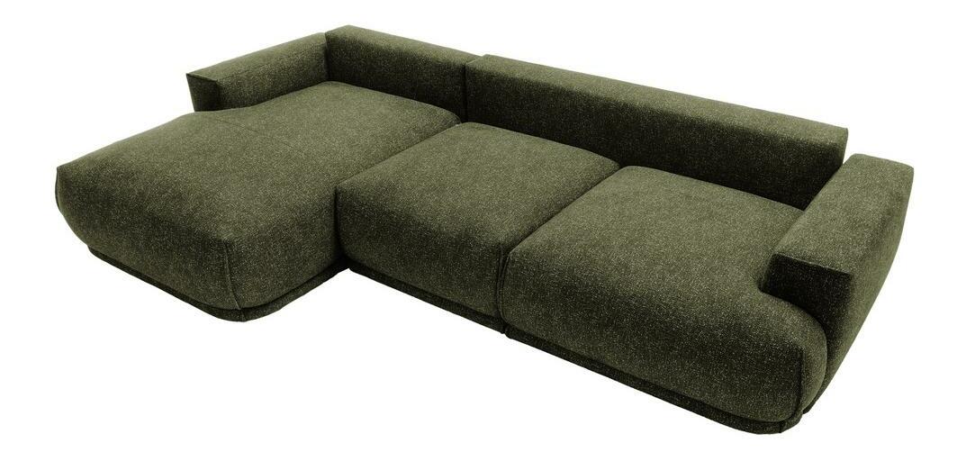 Rohová sedací souprava Dita (L) (tmavě zelená + černá)