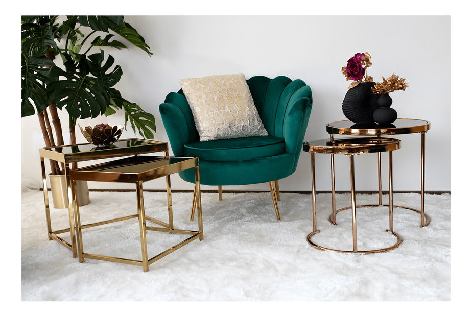 Konferenční stolek Monet (růžové zlato + černá)