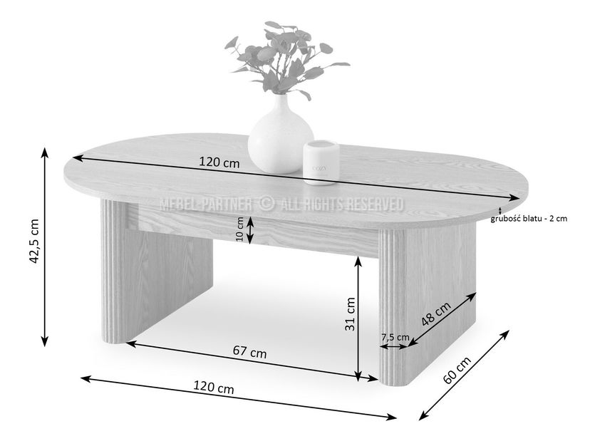 Konferenční stolek Ambito (dub)