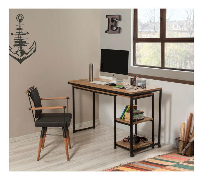 PC stolek Barus (Borovice atlantic + Černá)