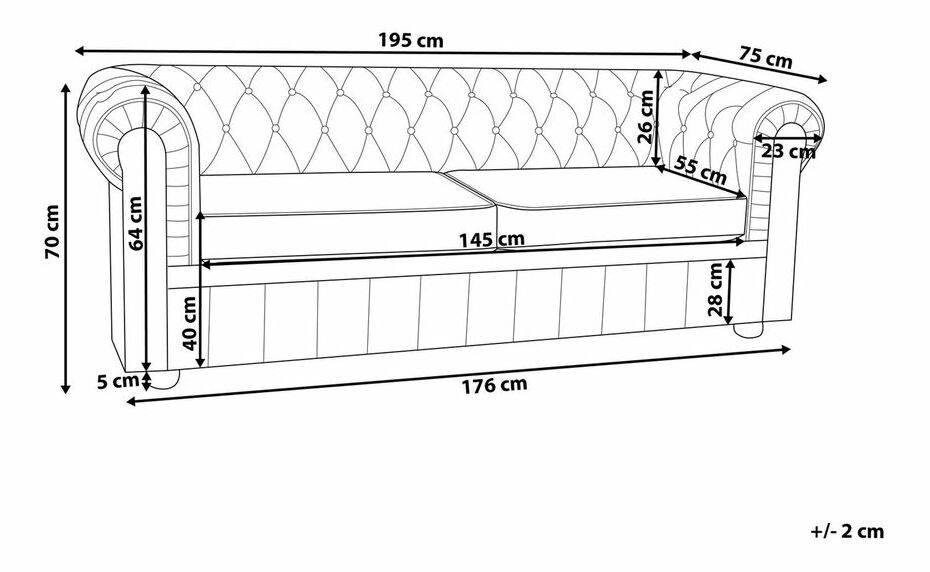 Kožená pohovka Chichester (krémová)