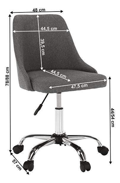 Kancelářské křeslo Edrita (šedá)