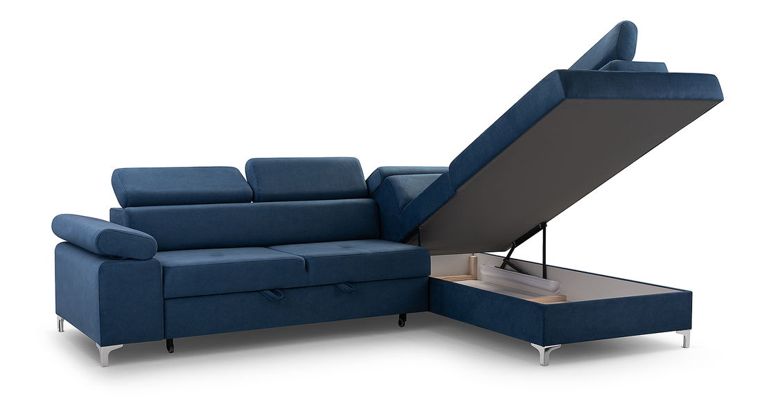 Rohová sedací souprava Madeira (tmavě modrá) (P)