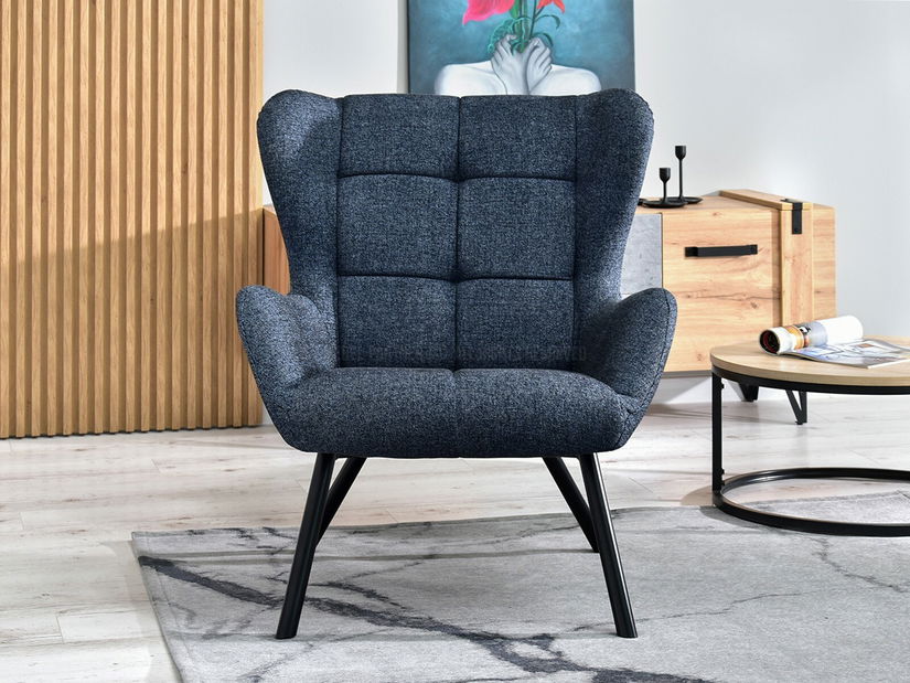 Designové křeslo Norweien (šedá + zlatá)