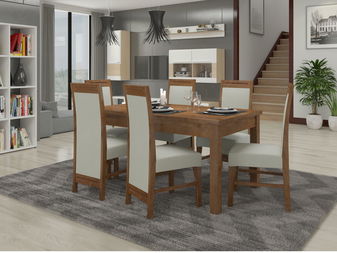 Jídelna Raviel 2 (dub lefkas + světle šedá)