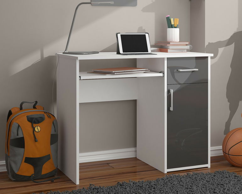 PC stolek Padma (bílá + grafit lesk)