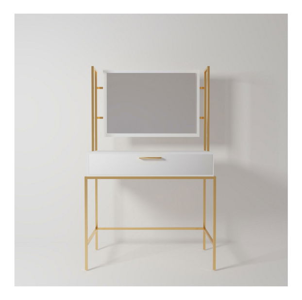 Toaletní stolek Modem L747 (bílá + zlatá)
