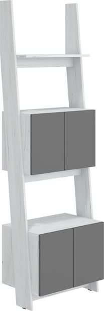 Regál se skříňkou 60 cm 2 Raul (bílá + grafit)