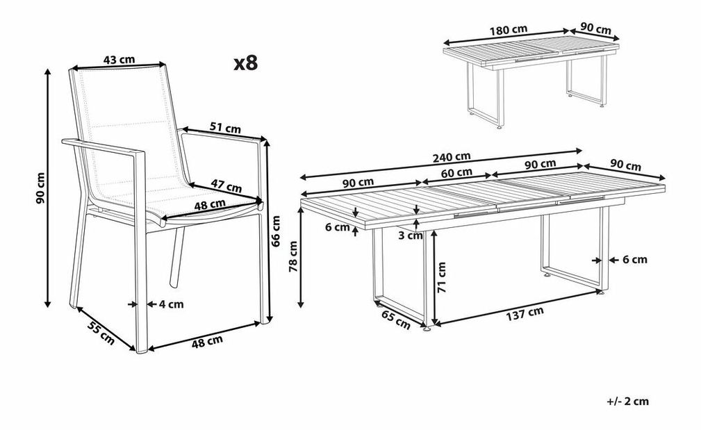  Zahradní sestava Valerian/Busetta (černá)