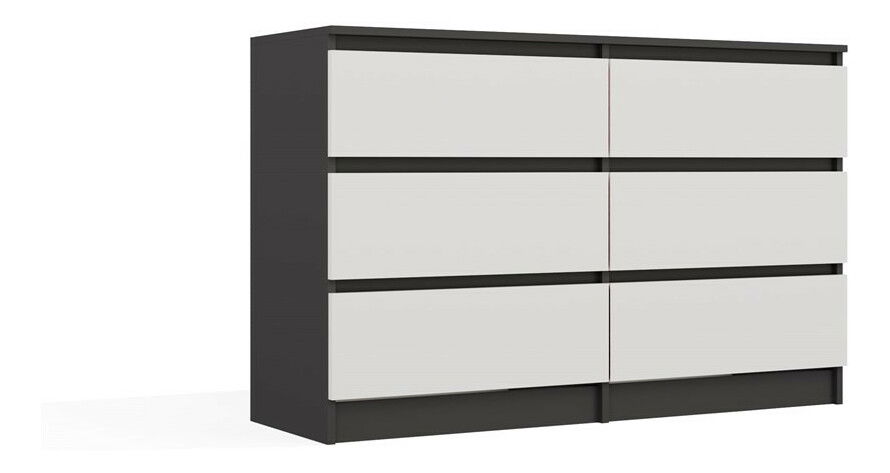 Komoda Musecalo 6 120 (antracit + bílá)