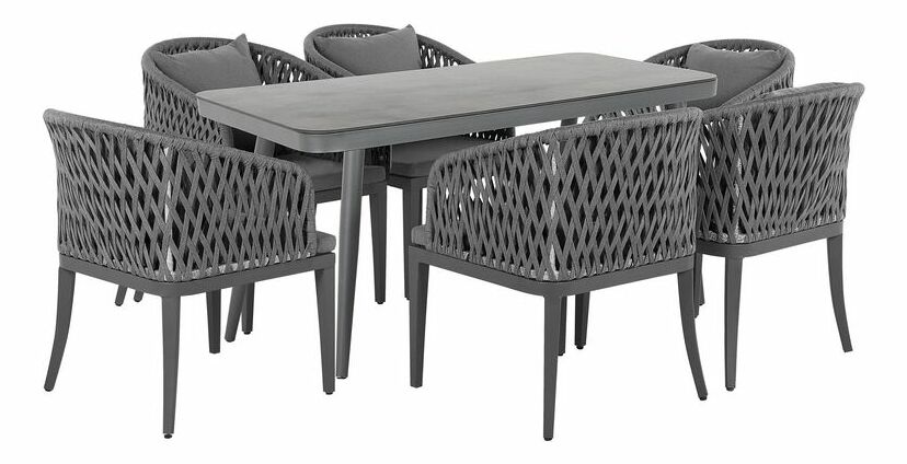 Zahradní jídelní sada Lipe (šedá) (pro 6 osob)