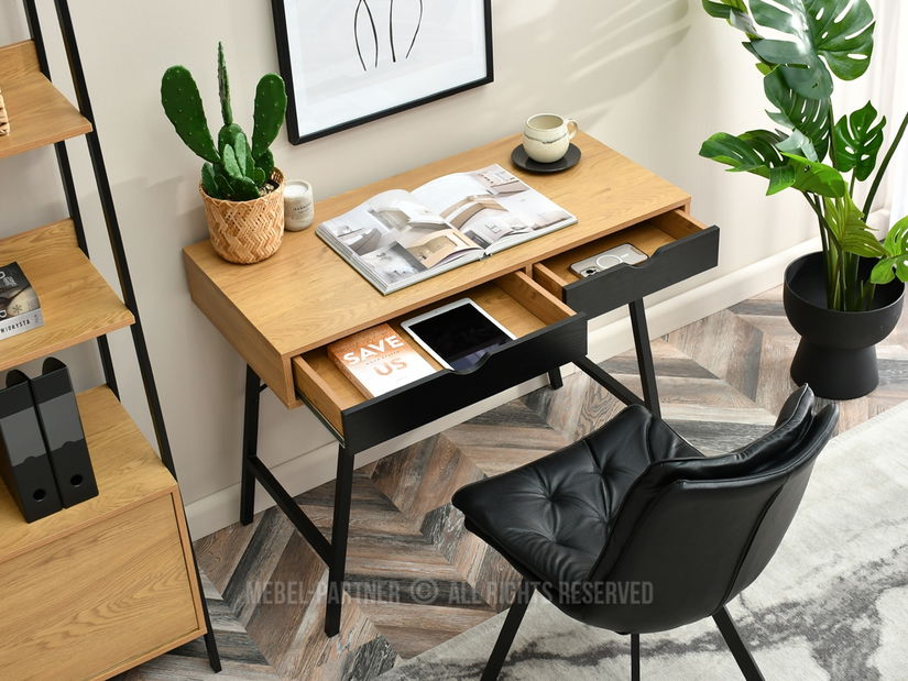 PC stolek Fallon (dub černý + černá)