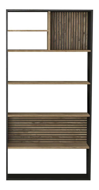 Regál Franc 34 (černé dřevo + borovice atlantická)