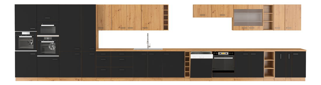 Dvířka na myčku nádobí Miraluna (dub artisan + černá matná) *bazar