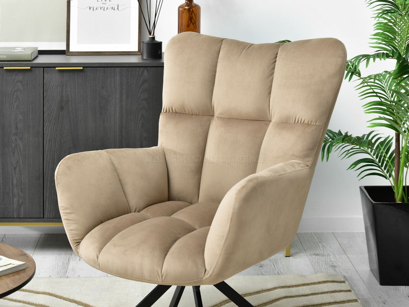 Křeslo Kikino (béžová + černá)