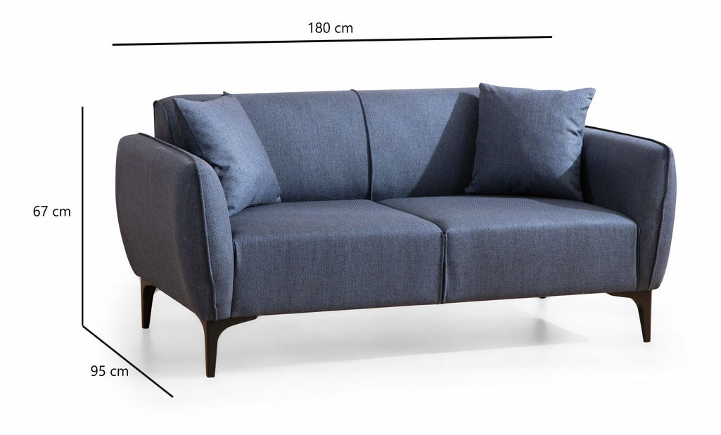 Pohovka dvousedačka Belasemma (modrá)