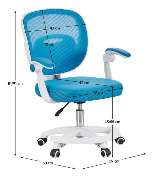 Kancelářská židle Trapani 2 (modrá + bílá)